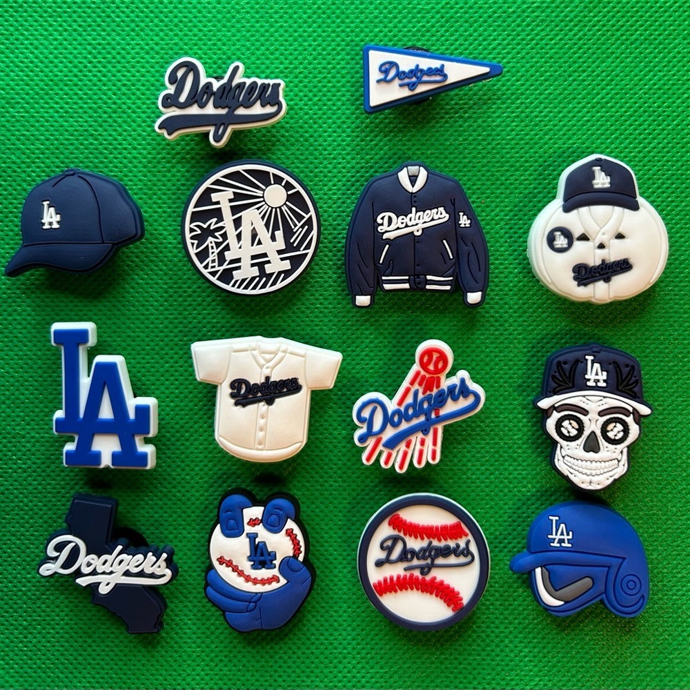 New Set of 14 LA Dodgers Croc Charms Bundle